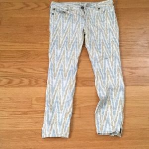 Free people normal rise blue-tan stretchy pants